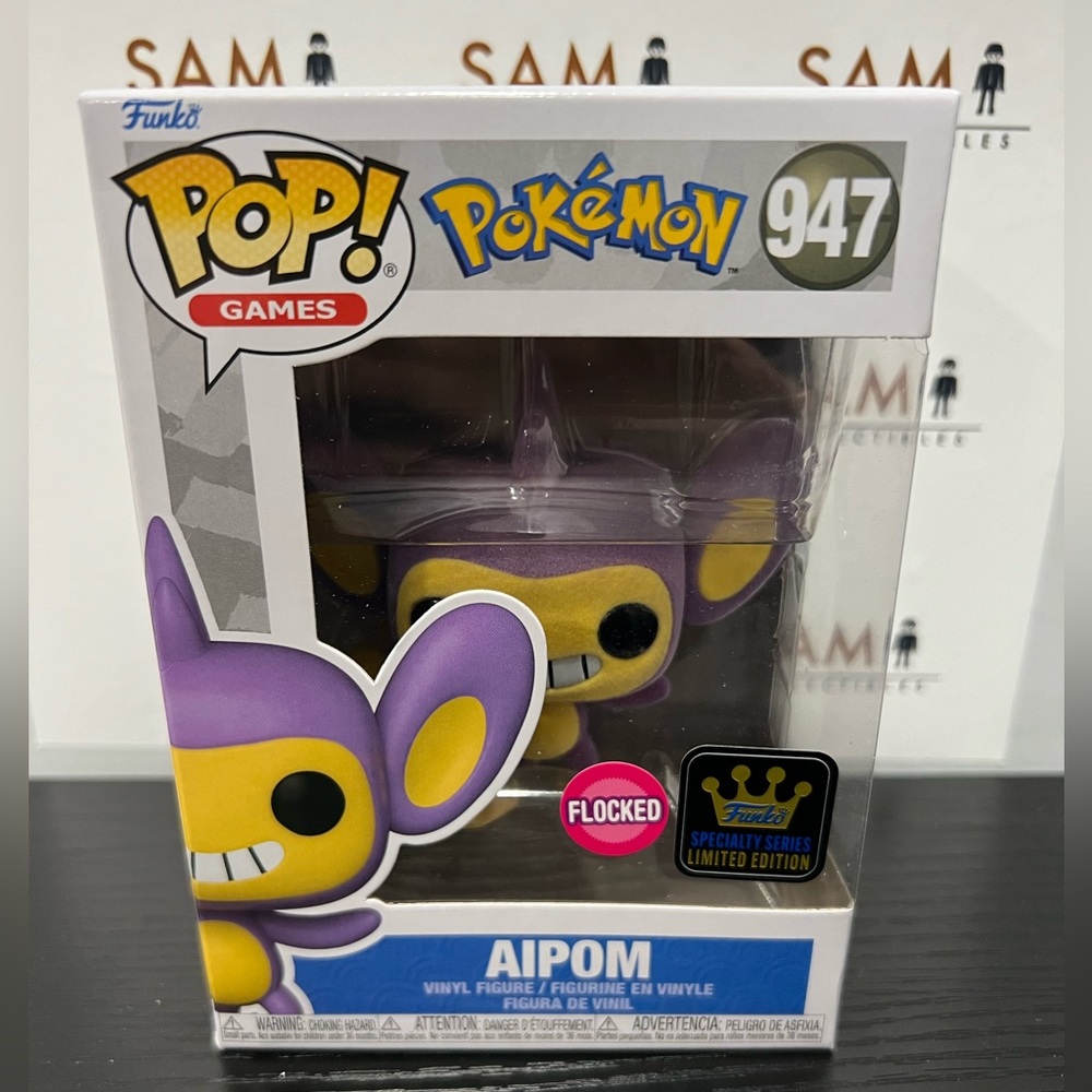 Funko Pop! Pokemon Flocked Aipom #947 Specialty Series + Protector